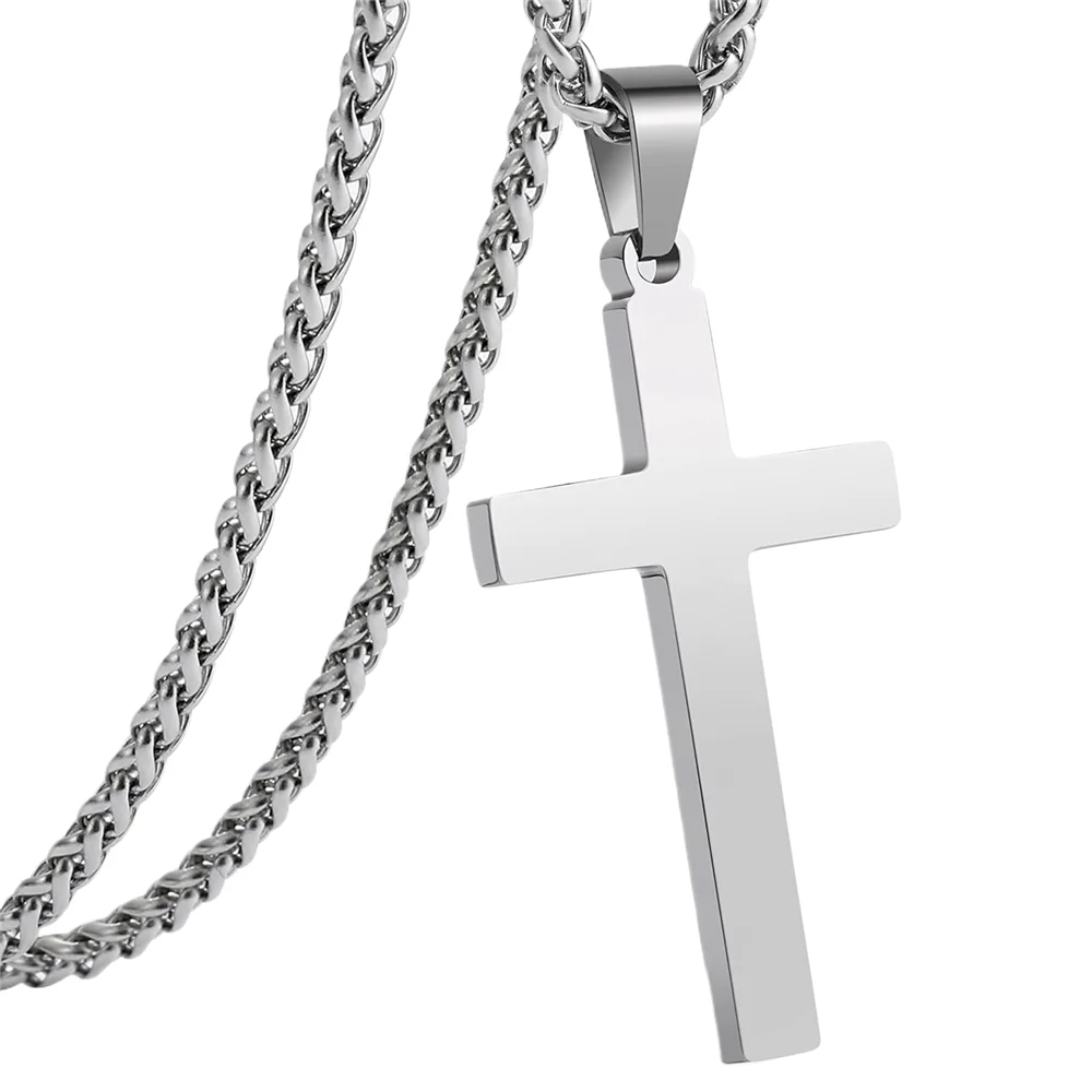 Jewelry Wholesale for Resellers Stainless Steel Sporty Personality Pendant Fashion Chain Cross Necklace Unisex