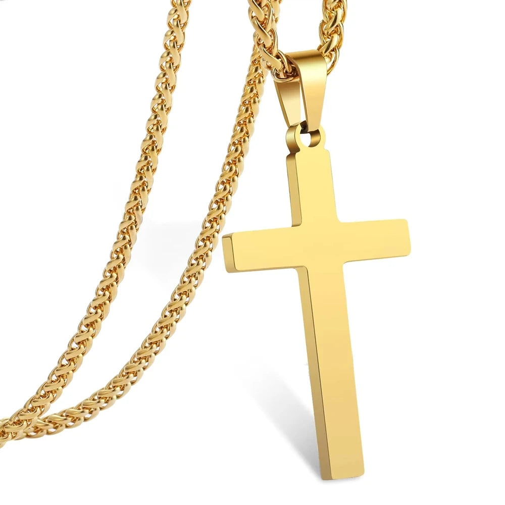 Jewelry Wholesale for Resellers Stainless Steel Sporty Personality Pendant Fashion Chain Cross Necklace Unisex