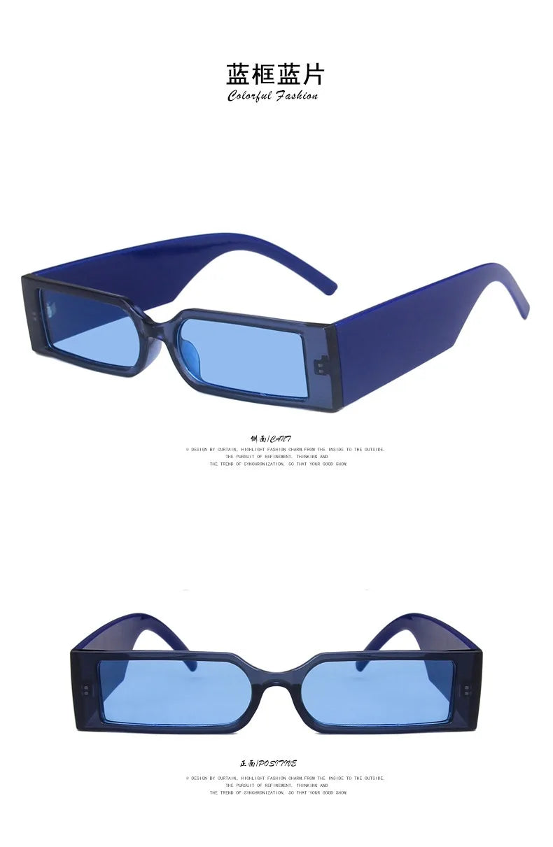 Óculos de Sol Vintage Unissex de Armação Estreita e Formato Retangular Pequeno – Design Exclusivo e Tendência para 2025 (Estilo Steampunk / Proteção UV400)