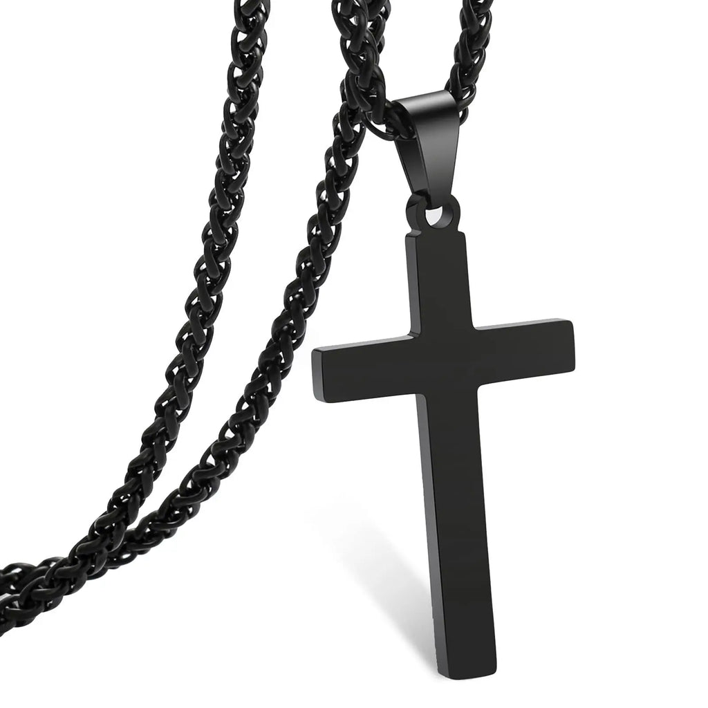 Jewelry Wholesale for Resellers Stainless Steel Sporty Personality Pendant Fashion Chain Cross Necklace Unisex