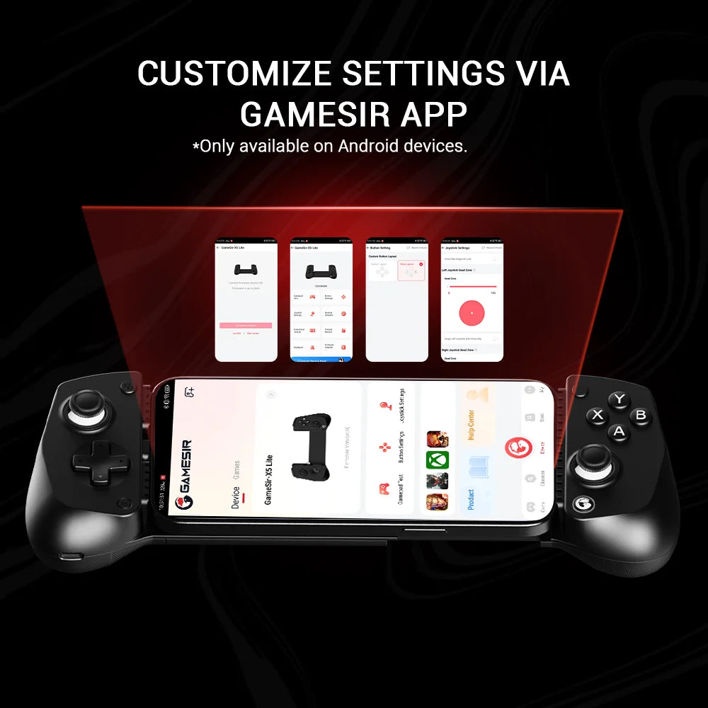GameSir X5 Lite Controle para jogos mobile, gamepad para iPhone 17, 16 e 15 Series, iPad Mini Y700 e tablets Android.