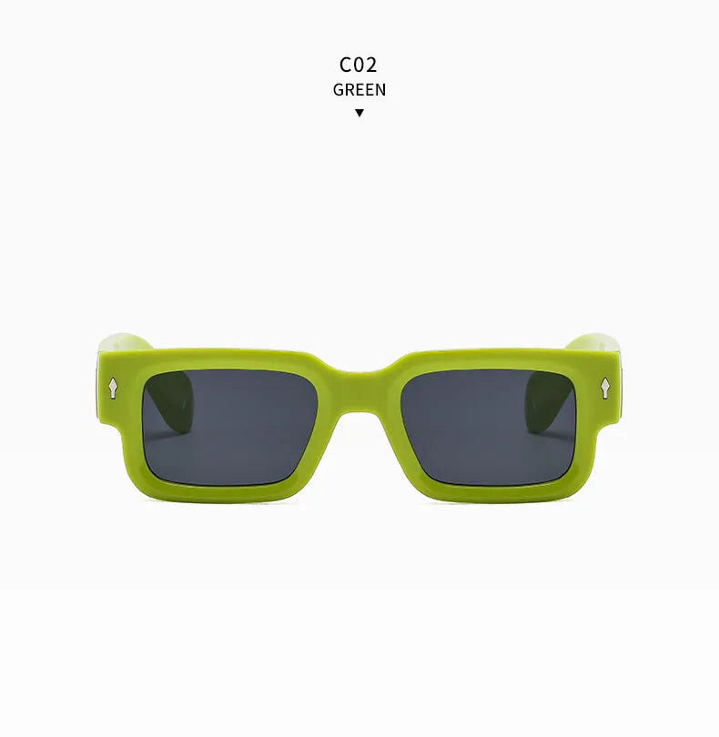 New Men's Personality Minimalist Style Sunglasses Fashion Cool Retro Rectangle Glasses Oculos De Sol Femino