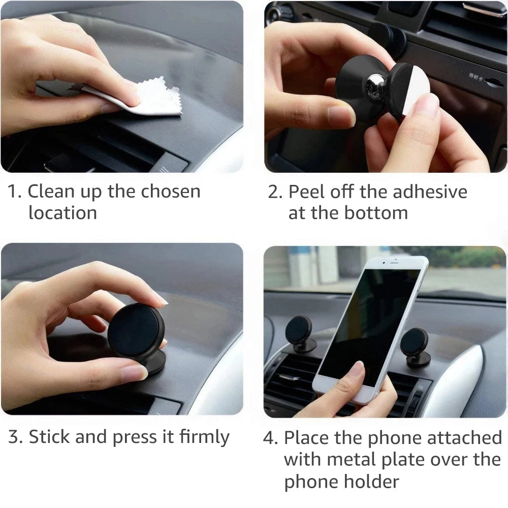 Magnetic Car Mobile Phone Holder 360 Degree Rotation Smart Phone Stand Magnet GPS Bracket In Car For iPhone Huawei Realme Oppo