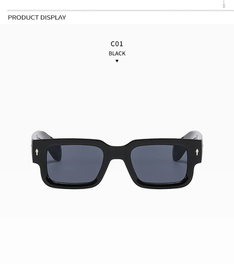New Men's Personality Minimalist Style Sunglasses Fashion Cool Retro Rectangle Glasses Oculos De Sol Femino