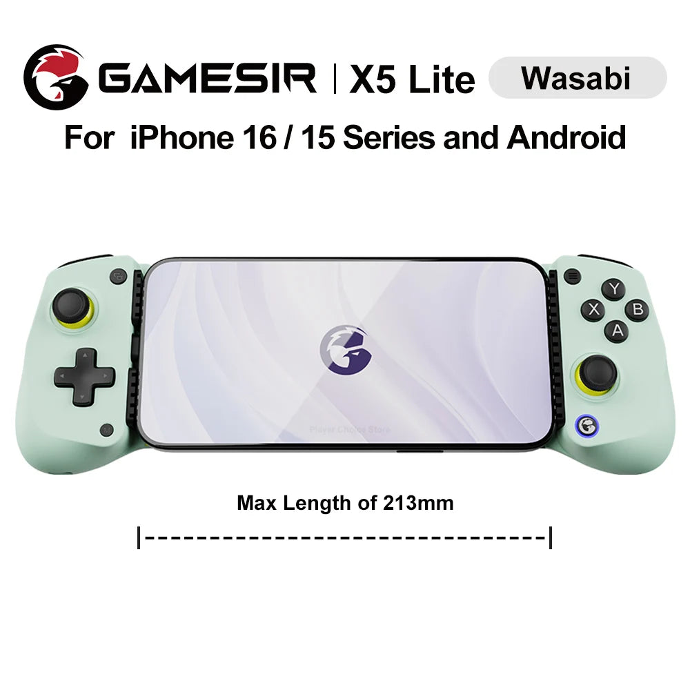 GameSir X5 Lite Controle para jogos mobile, gamepad para iPhone 17, 16 e 15 Series, iPad Mini Y700 e tablets Android.