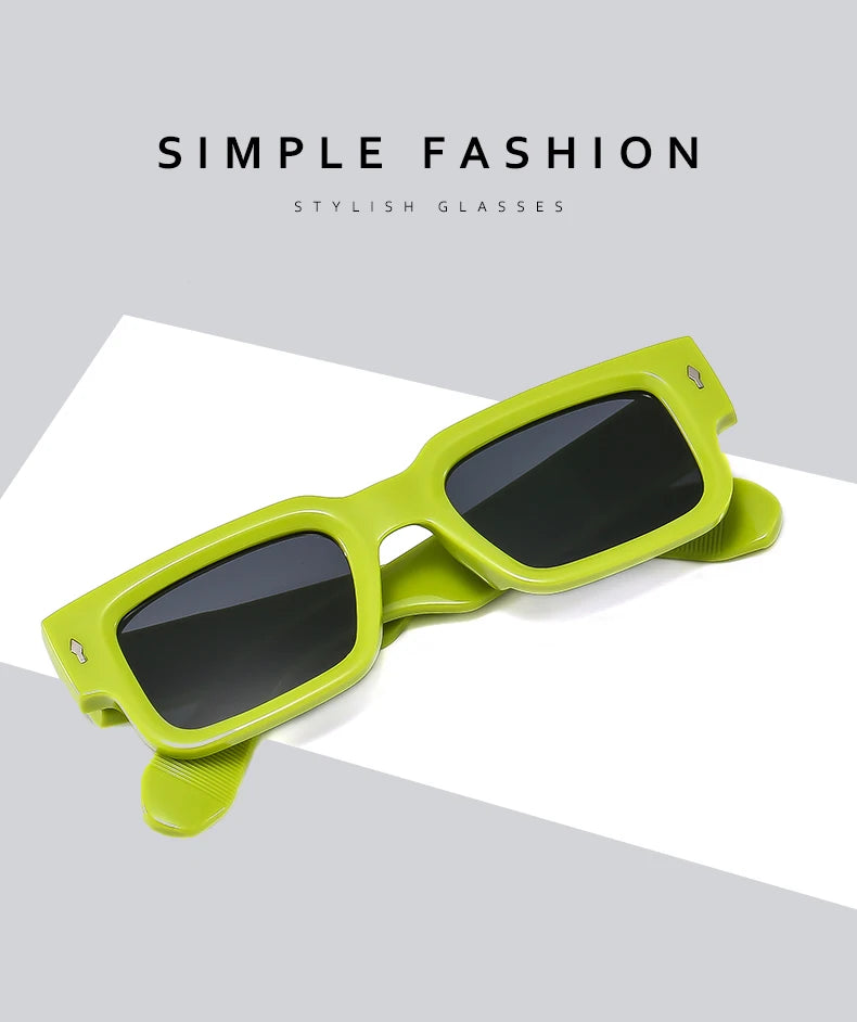 New Men's Personality Minimalist Style Sunglasses Fashion Cool Retro Rectangle Glasses Oculos De Sol Femino