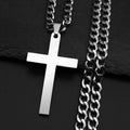 Colar cristão hip hop em aço inoxidável com cruz de Jesus para mulheres e homens, cor dourada, joia marcante.
