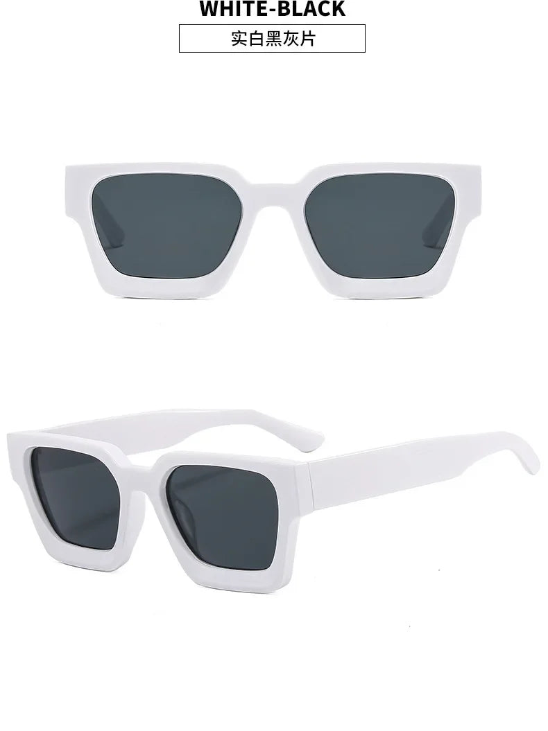 Vintage Big Square Sunglasses Men Women Brand Designer Black Sun Glasses Unisex Ins Popular Shades Eyewear UV400
