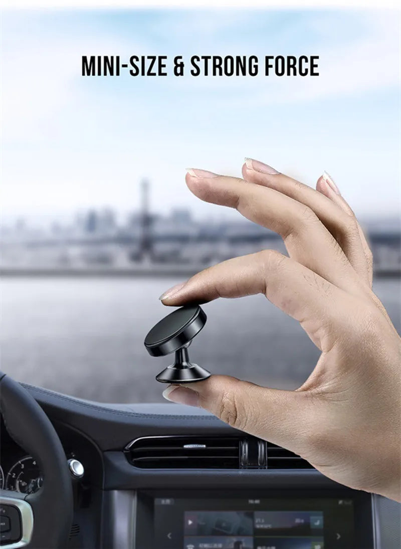 Magnetic Car Mobile Phone Holder 360 Degree Rotation Smart Phone Stand Magnet GPS Bracket In Car For iPhone Huawei Realme Oppo