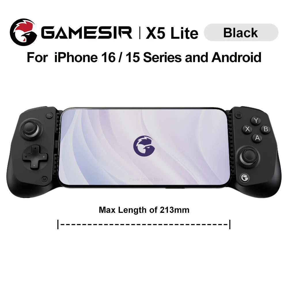 GameSir X5 Lite Controle para jogos mobile, gamepad para iPhone 17, 16 e 15 Series, iPad Mini Y700 e tablets Android.