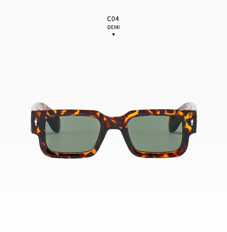 New Men's Personality Minimalist Style Sunglasses Fashion Cool Retro Rectangle Glasses Oculos De Sol Femino
