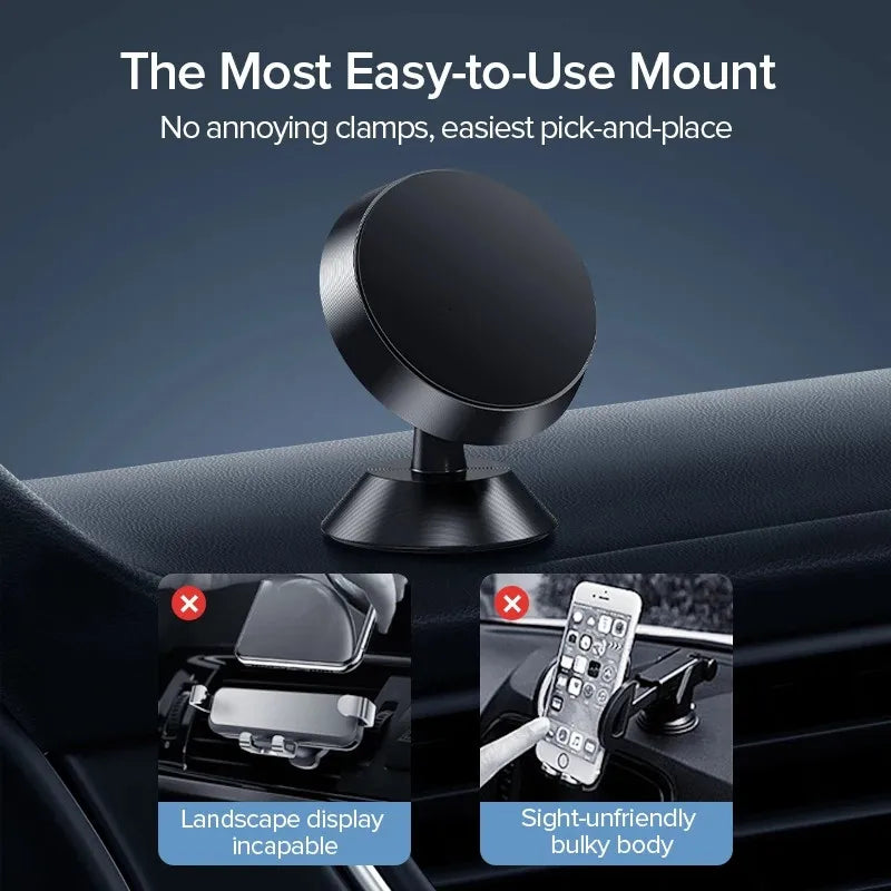 Magnetic Car Mobile Phone Holder 360 Degree Rotation Smart Phone Stand Magnet GPS Bracket In Car For iPhone Huawei Realme Oppo