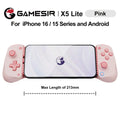 GameSir X5 Lite Controle para jogos mobile, gamepad para iPhone 17, 16 e 15 Series, iPad Mini Y700 e tablets Android.