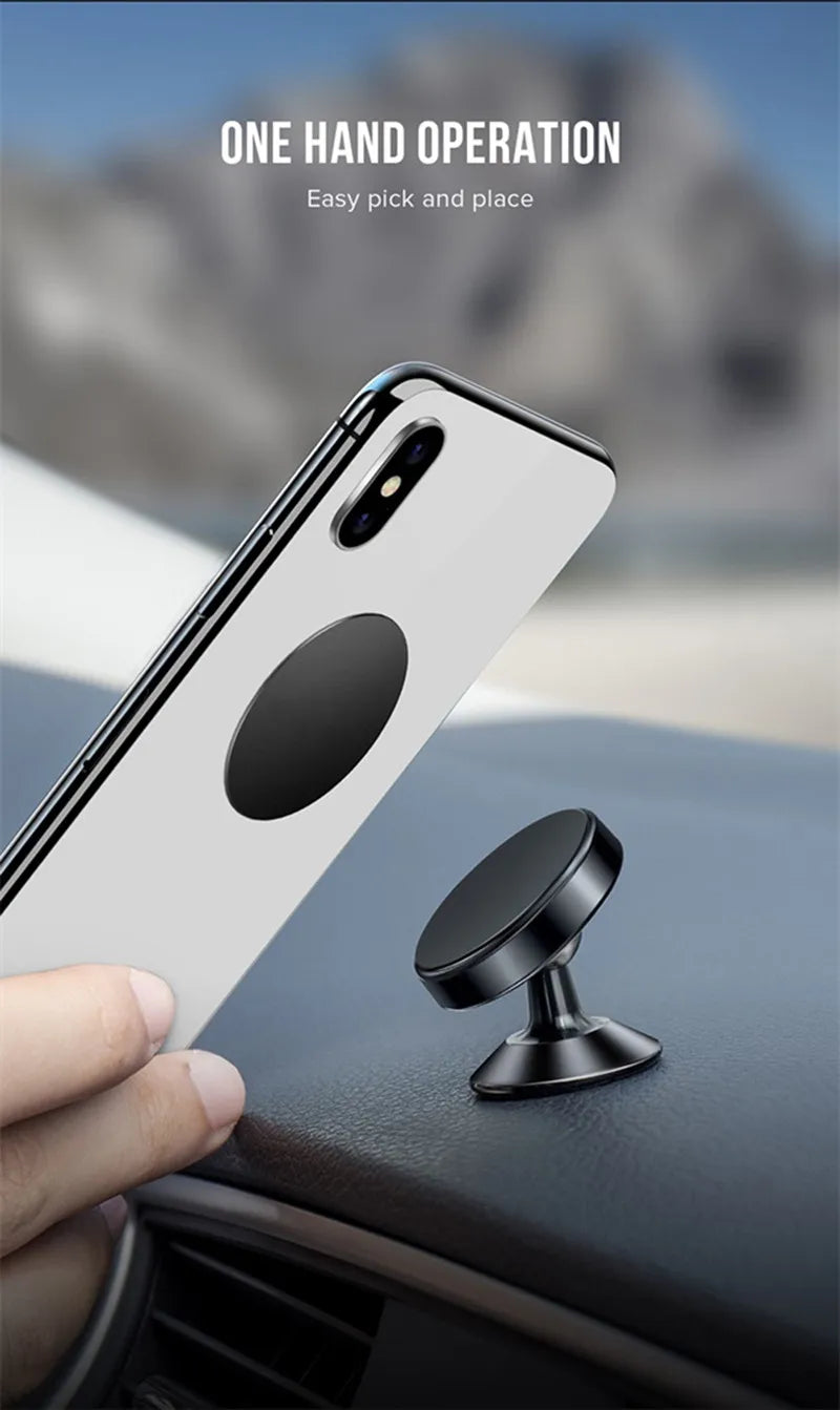 Magnetic Car Mobile Phone Holder 360 Degree Rotation Smart Phone Stand Magnet GPS Bracket In Car For iPhone Huawei Realme Oppo