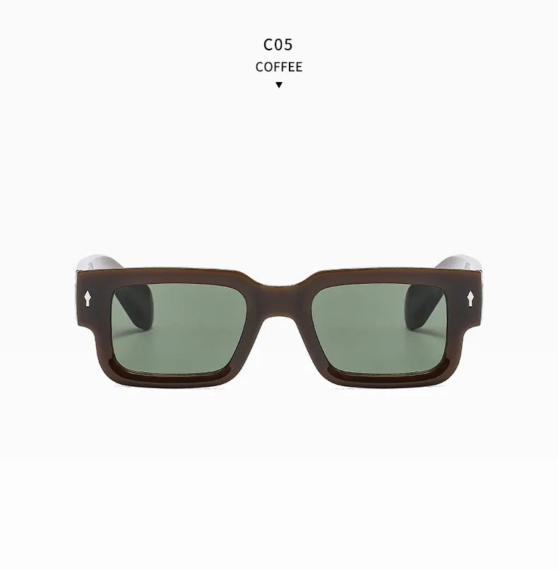 New Men's Personality Minimalist Style Sunglasses Fashion Cool Retro Rectangle Glasses Oculos De Sol Femino