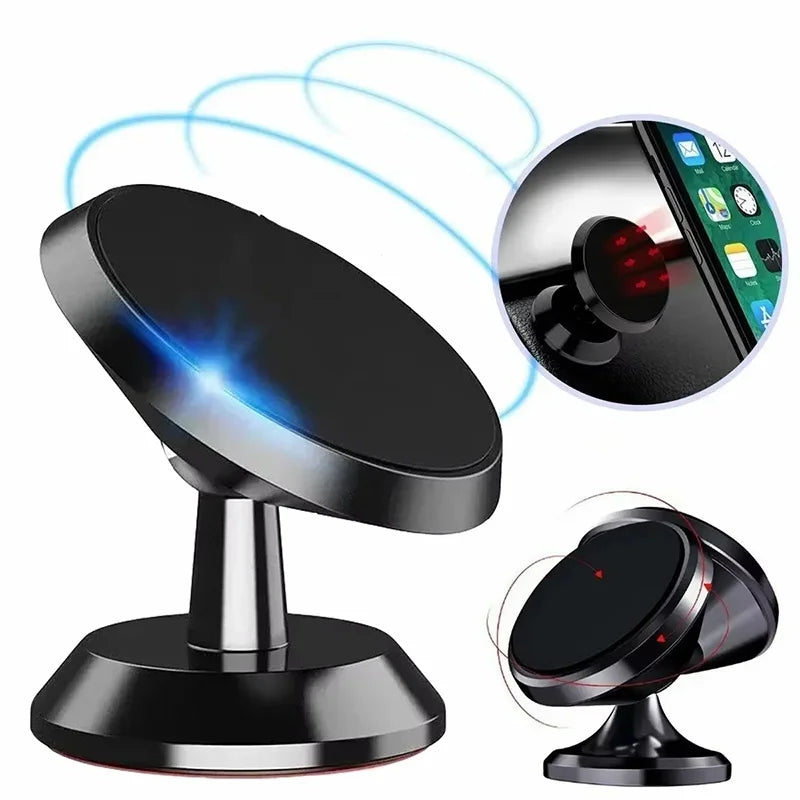 Magnetic Car Mobile Phone Holder 360 Degree Rotation Smart Phone Stand Magnet GPS Bracket In Car For iPhone Huawei Realme Oppo