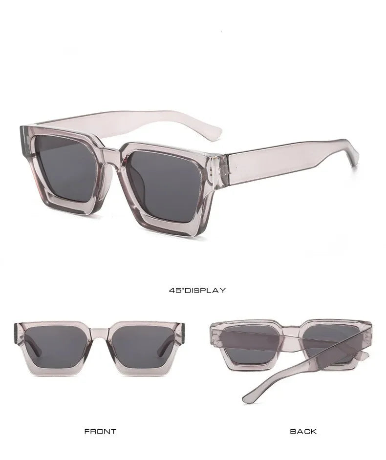 Vintage Big Square Sunglasses Men Women Brand Designer Black Sun Glasses Unisex Ins Popular Shades Eyewear UV400