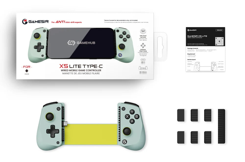 GameSir X5 Lite Controle para jogos mobile, gamepad para iPhone 17, 16 e 15 Series, iPad Mini Y700 e tablets Android.
