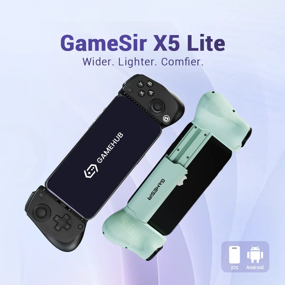 GameSir X5 Lite Controle para jogos mobile, gamepad para iPhone 17, 16 e 15 Series, iPad Mini Y700 e tablets Android.