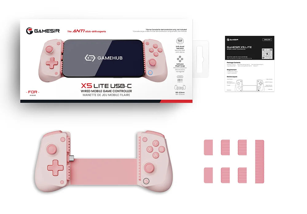GameSir X5 Lite Controle para jogos mobile, gamepad para iPhone 17, 16 e 15 Series, iPad Mini Y700 e tablets Android.