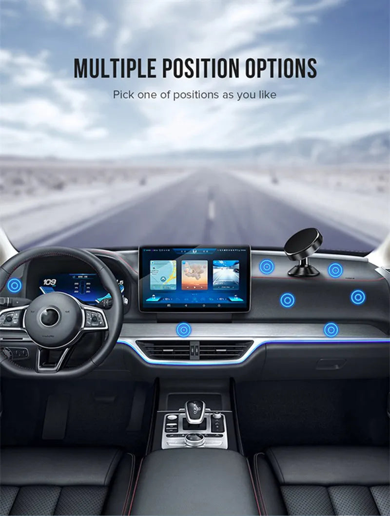 Magnetic Car Mobile Phone Holder 360 Degree Rotation Smart Phone Stand Magnet GPS Bracket In Car For iPhone Huawei Realme Oppo